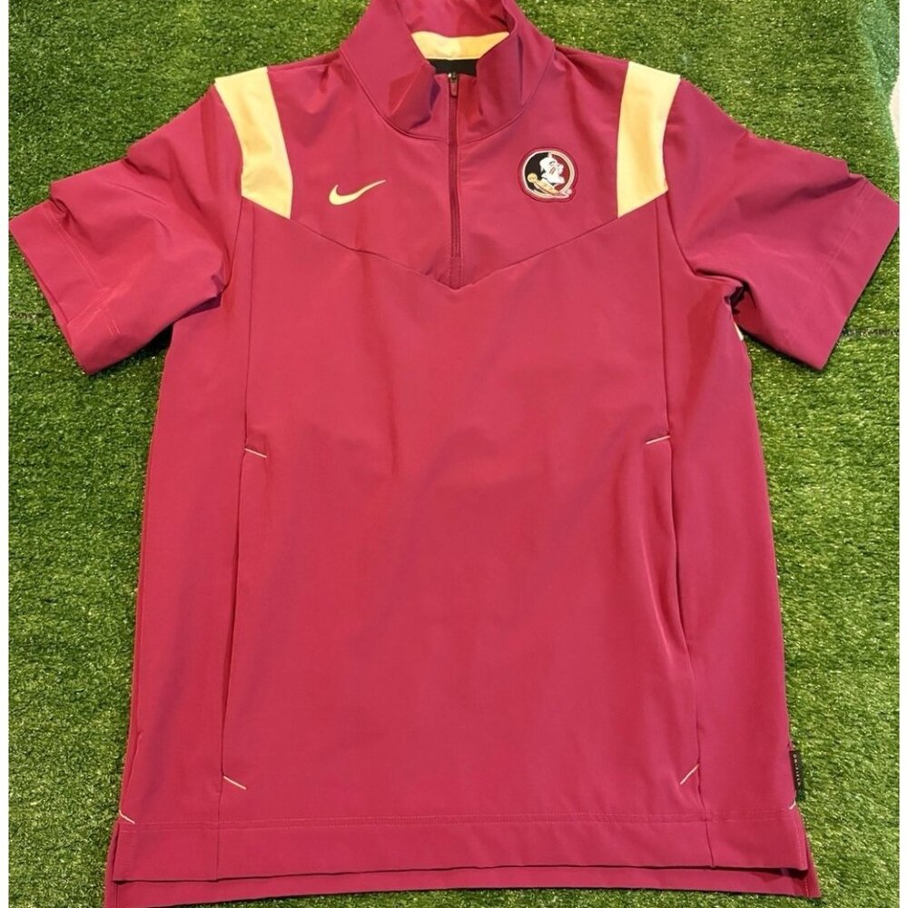 Florida State Seminoles 1/4 zip mens small red gold nike lighweight spandex 38